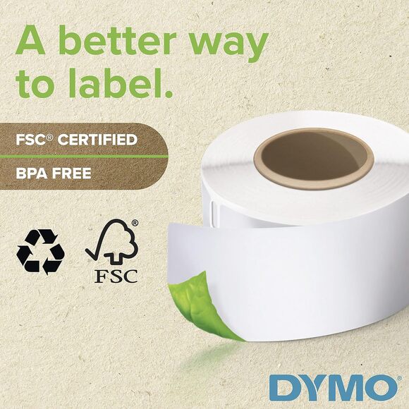 DYMO LW White Mailing Address Labels 30252 1-1/8 x 3-1/2 in 2 Rolls 700 Total - Picture 5 of 11